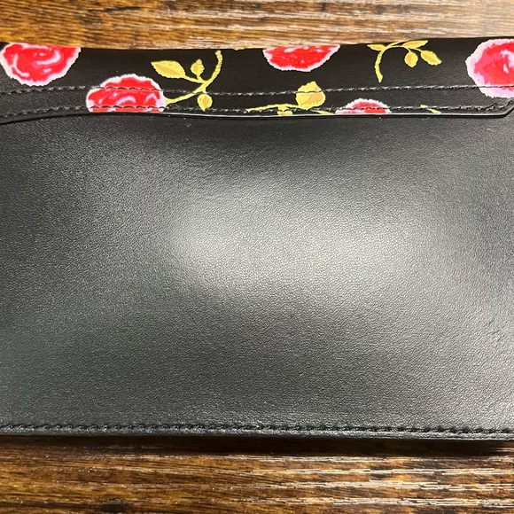 Vintage Kate Spade Black Clutch Nott Ditsy Rose Design